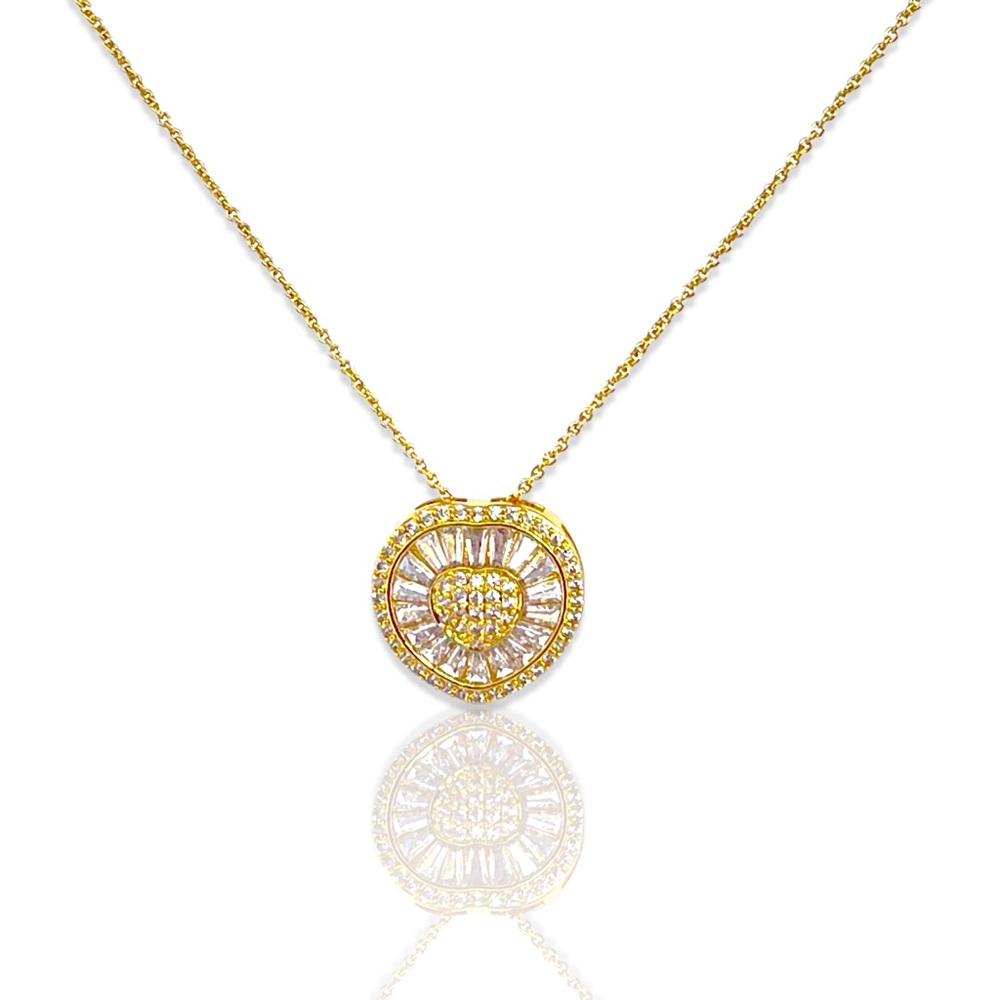 Christian Siriano Gold Heart Cubic Zirconia Pendant Necklace
